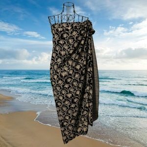 Black and Gold Island Print Cover-Up